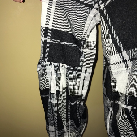 French Laundry Black Plaid Tie Shirt Size Large - Picture 2 of 8